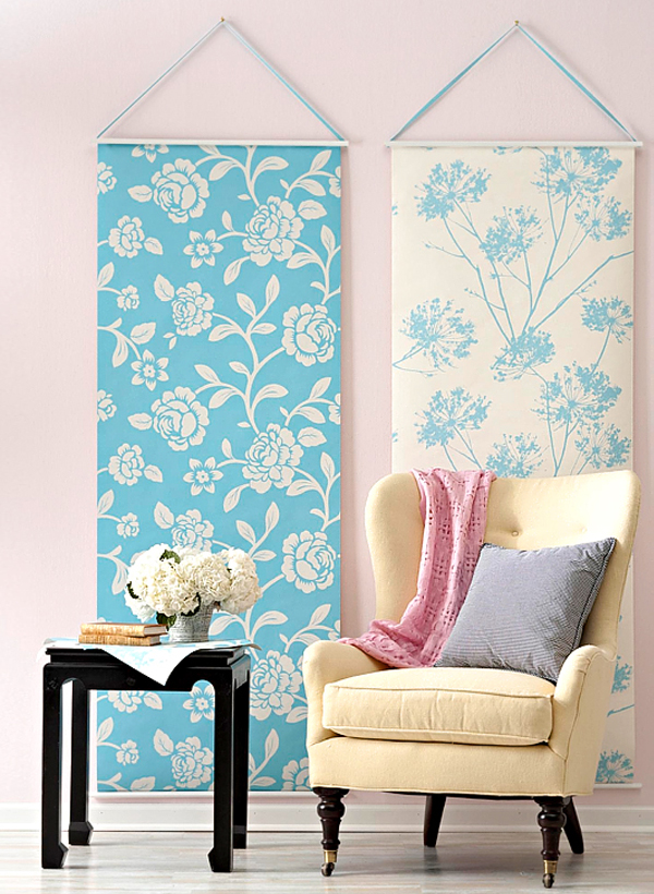Blue-and-white-floral-wallpaper-panels