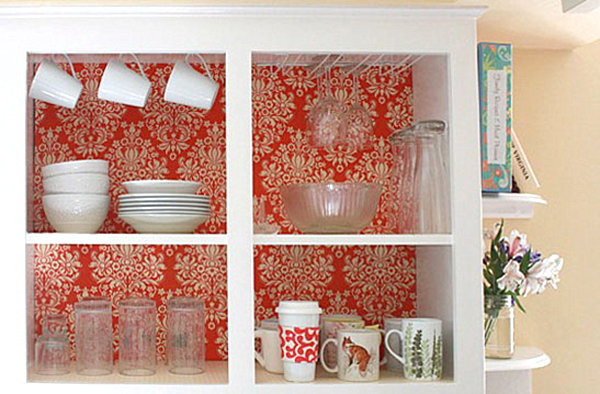Kitchen-cabinets-with-a-fabric-interior
